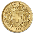 Vreneli, 20 Swiss Francs, 5.807g Gold, 2nd choice, 1897-1949