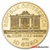 2022 Moneda de oro Filarmónica austríaca de 1/10 onza