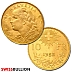 Moneda de oro suiza de medio vreneli (Swiss Miss) - 10 francos